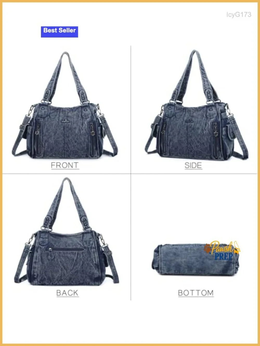 Women's Hobo Purse - Vegan Leather Tote with Adjustable Strap, Top-Handle,
